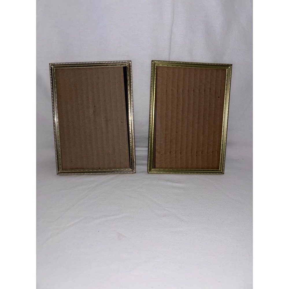 Vintage Gold/Brass 5x7 Frames Set of 2 -1/2 Inch thick Hollywood Regency